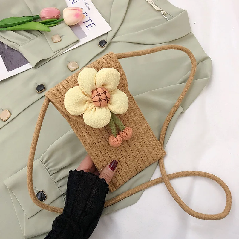 Тканая сумка для мобильного телефона, роскошные дизайнерские сумки через плечо, милая сумка через плечо 2023, роскошная летняя женская маленькая сумка в западном стиле Изображение 0
