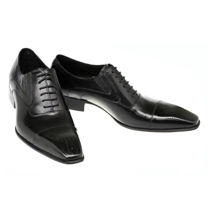 Мужская Классическая Кожаная обувь в Британском деловом стиле, Мужские Туфли-Дерби в стиле Ретро, Офисные Туфли на плоской подошве, Мужские Оксфорды Для Свадебной вечеринки, Размер ЕС 38-48 Изображение 1