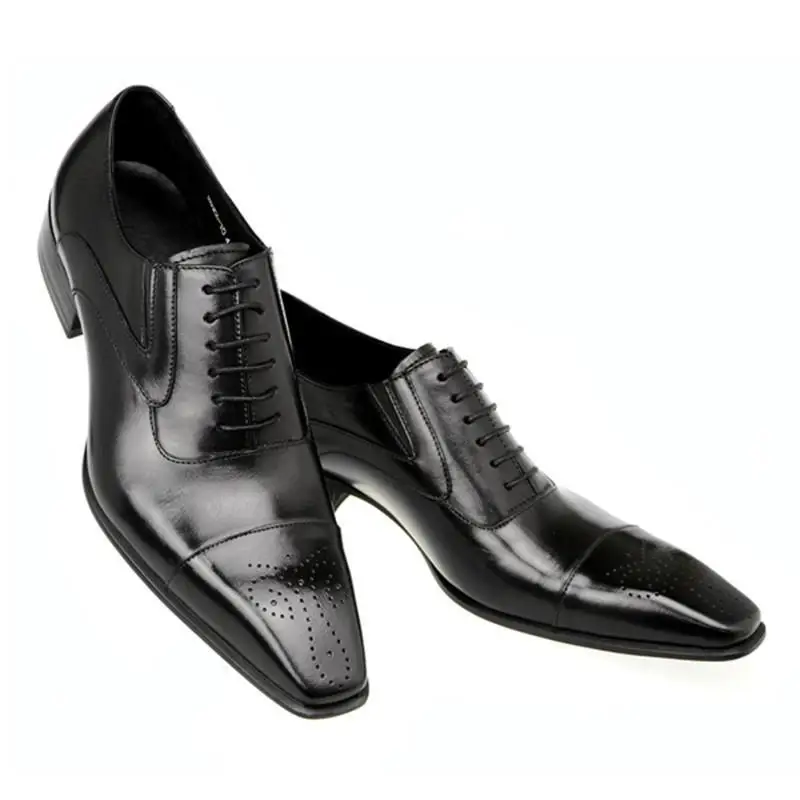 Мужская Классическая Кожаная обувь в Британском деловом стиле, Мужские Туфли-Дерби в стиле Ретро, Офисные Туфли на плоской подошве, Мужские Оксфорды Для Свадебной вечеринки, Размер ЕС 38-48 Изображение 2