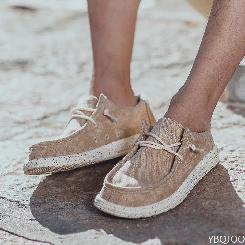 Мужская вулканизированная обувь Версия ткани Мужская обувь Wild Shoes 2023 Новая Летняя Повседневная обувь Тренд Холст Плюс Размер Мужская Ходьба Изображение 1