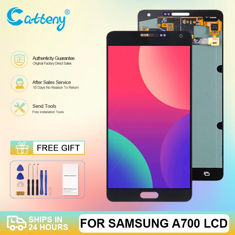 Оптовая продажа A7 2015 Дисплей Samsung Galaxy A700 lcd с сенсорной панелью, стеклянный дигитайзер в сборе, Бесплатная доставка Изображение 0
