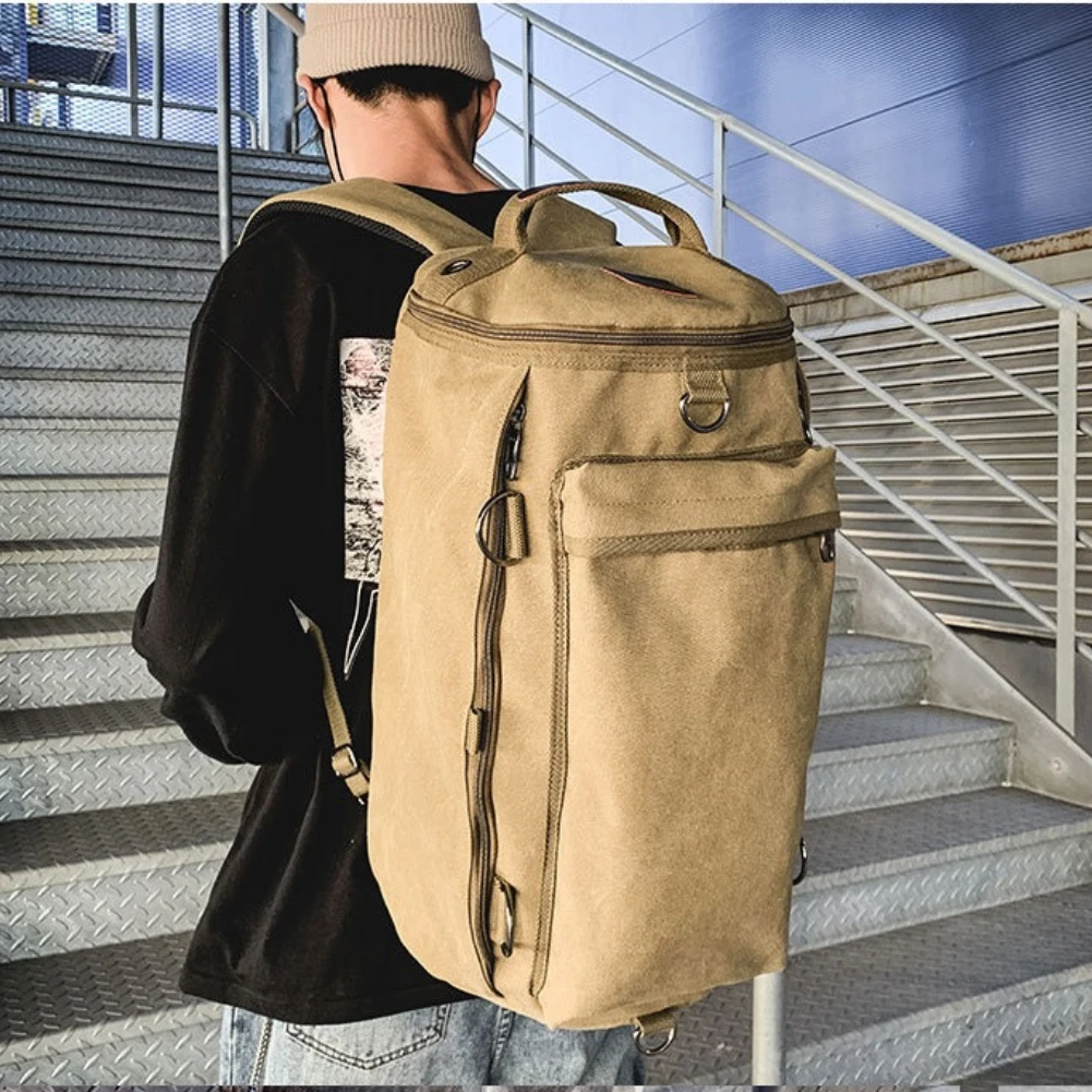 Школьный рюкзак в элегантном стиле, сумка для книг, рюкзаки для ноутбуков, рюкзаки для путешествий, рюкзаки для занятий спортом на открытом воздухе, холщовые рюкзаки-цилиндры Изображение 0