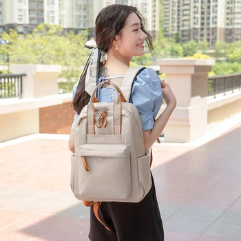 14-дюймовый рюкзак большой емкости, холщовый рюкзак для женщин, простой компьютер для девочек, деловой школьный рюкзак