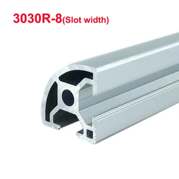1шт 3030R-8 Алюминиевый профиль EU длиной 100-800 мм, изогнутая линейная рейка 1/4 для 3D-принтера DIY с ЧПУ