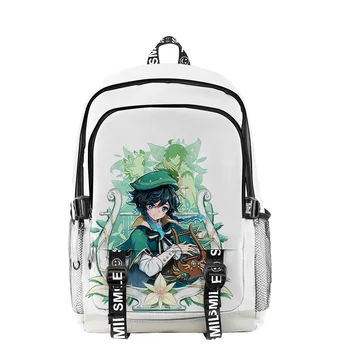 2022 Genshin Impact Venti 3D рюкзак Оксфорд Водонепроницаемая школьная сумка для подростков, мальчиков и девочек, дорожный рюкзак для косплея, сумка для ноутбука