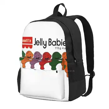 Jelly Babies' Box (1970-е) Новые поступления, сумки унисекс, студенческая сумка, рюкзак, Jellybabies, 1970-е, 1980-е, сладости, цвета Candy Bassetts