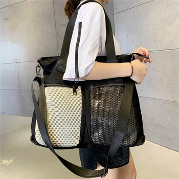 Женские сумки 2023, новая женская нейлоновая сумка через плечо для шоппинга, большой емкости, женская сумка с несколькими карманами