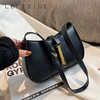 Женские сумки через плечо и подмышки, однотонные сумки из искусственной кожи, трендовые сумки 2023 года, маленькая сумочка через плечо на молнии, женский дизайн