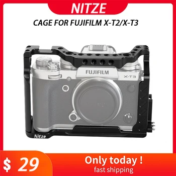Клетка Nitze для Fujifilm X-T2/X-T3 с Зажимом Для Кабеля HDMI, Встроенный Стабилизатор Для Фотокамеры Arca Plate, Клетка Для Видеосъемки