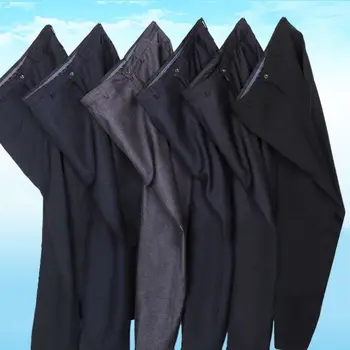 Модные осенние плотные хлопчатобумажные прямые костюмные брюки 2023, мужские Свободные брюки, Деловая однотонная повседневная брендовая одежда A168