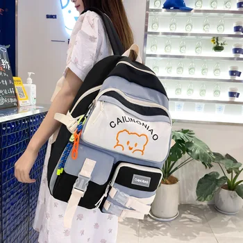 Мультяшный рюкзак для девочек, Рюкзаки большой емкости, Сумка Kawaii для детей, Принадлежности для начальной школы, Мальчик-подросток