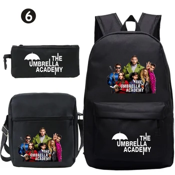 Рюкзак Tv The Umbrelles Academy, сумка через плечо, пенал, комплект из 3 предметов, школьные принадлежности для студентов, модные повседневные рюкзаки для подростков